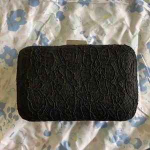 Black vintage clutch with lace